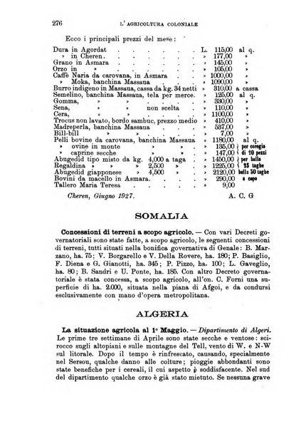 L'agricoltura coloniale organo dell'Istituto agricolo coloniale italiano e dell'Ufficio agrario sperimentale dell'Eritrea