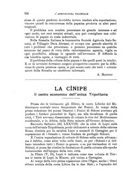 L'agricoltura coloniale organo dell'Istituto agricolo coloniale italiano e dell'Ufficio agrario sperimentale dell'Eritrea