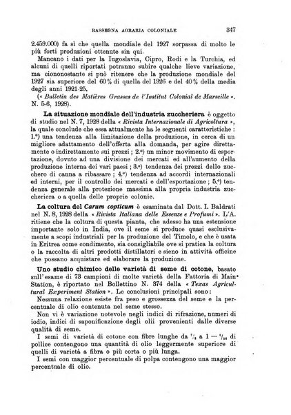 L'agricoltura coloniale organo dell'Istituto agricolo coloniale italiano e dell'Ufficio agrario sperimentale dell'Eritrea