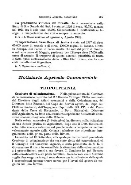 L'agricoltura coloniale organo dell'Istituto agricolo coloniale italiano e dell'Ufficio agrario sperimentale dell'Eritrea