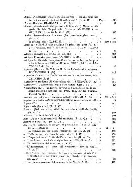 L'agricoltura coloniale organo dell'Istituto agricolo coloniale italiano e dell'Ufficio agrario sperimentale dell'Eritrea