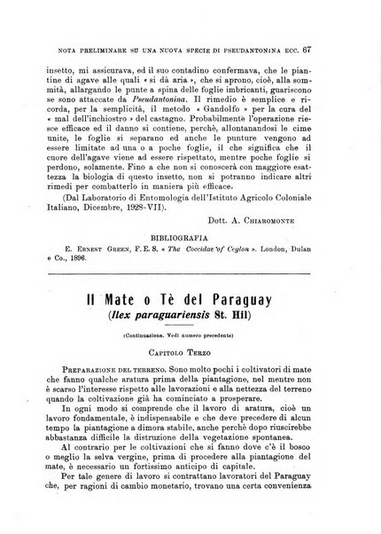 L'agricoltura coloniale organo dell'Istituto agricolo coloniale italiano e dell'Ufficio agrario sperimentale dell'Eritrea