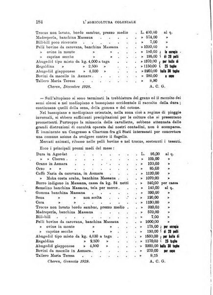 L'agricoltura coloniale organo dell'Istituto agricolo coloniale italiano e dell'Ufficio agrario sperimentale dell'Eritrea