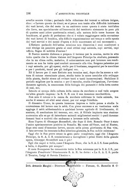 L'agricoltura coloniale organo dell'Istituto agricolo coloniale italiano e dell'Ufficio agrario sperimentale dell'Eritrea