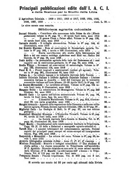 L'agricoltura coloniale organo dell'Istituto agricolo coloniale italiano e dell'Ufficio agrario sperimentale dell'Eritrea