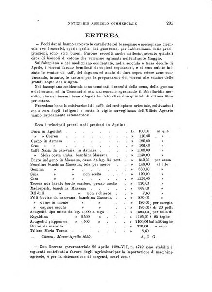 L'agricoltura coloniale organo dell'Istituto agricolo coloniale italiano e dell'Ufficio agrario sperimentale dell'Eritrea