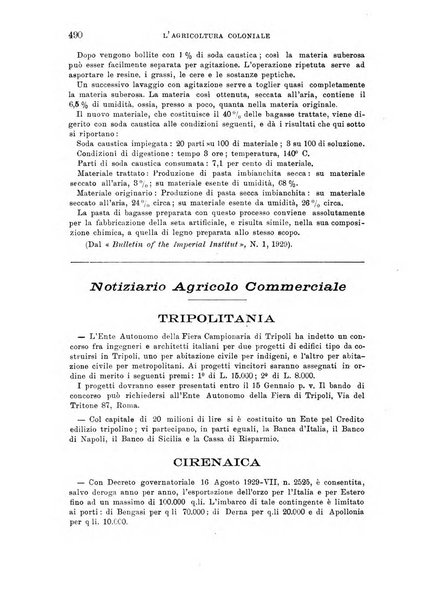 L'agricoltura coloniale organo dell'Istituto agricolo coloniale italiano e dell'Ufficio agrario sperimentale dell'Eritrea