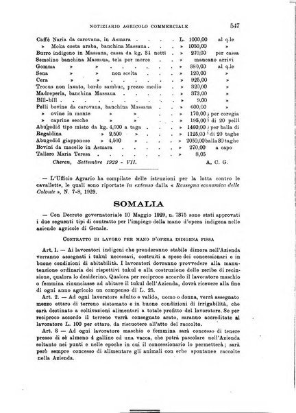 L'agricoltura coloniale organo dell'Istituto agricolo coloniale italiano e dell'Ufficio agrario sperimentale dell'Eritrea