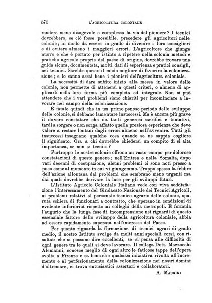 L'agricoltura coloniale organo dell'Istituto agricolo coloniale italiano e dell'Ufficio agrario sperimentale dell'Eritrea