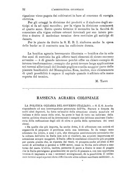 L'agricoltura coloniale organo dell'Istituto agricolo coloniale italiano e dell'Ufficio agrario sperimentale dell'Eritrea