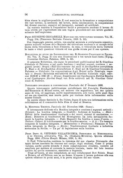 L'agricoltura coloniale organo dell'Istituto agricolo coloniale italiano e dell'Ufficio agrario sperimentale dell'Eritrea