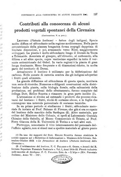 L'agricoltura coloniale organo dell'Istituto agricolo coloniale italiano e dell'Ufficio agrario sperimentale dell'Eritrea