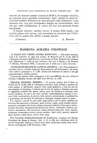 L'agricoltura coloniale organo dell'Istituto agricolo coloniale italiano e dell'Ufficio agrario sperimentale dell'Eritrea