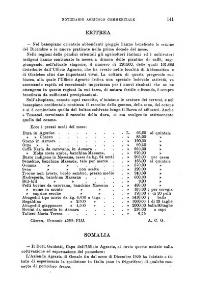 L'agricoltura coloniale organo dell'Istituto agricolo coloniale italiano e dell'Ufficio agrario sperimentale dell'Eritrea