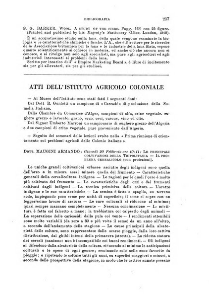 L'agricoltura coloniale organo dell'Istituto agricolo coloniale italiano e dell'Ufficio agrario sperimentale dell'Eritrea