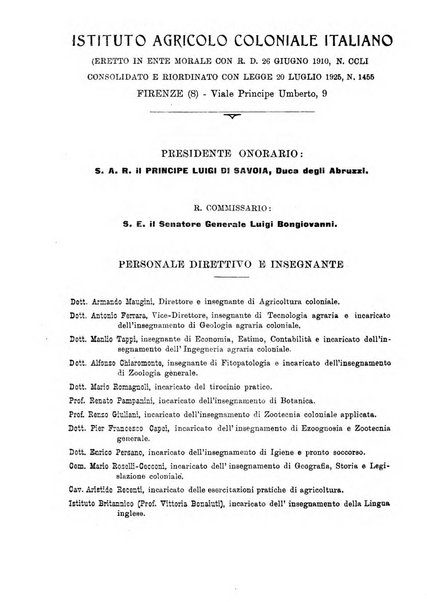 L'agricoltura coloniale organo dell'Istituto agricolo coloniale italiano e dell'Ufficio agrario sperimentale dell'Eritrea