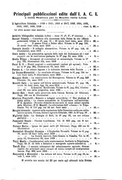 L'agricoltura coloniale organo dell'Istituto agricolo coloniale italiano e dell'Ufficio agrario sperimentale dell'Eritrea