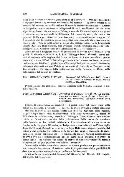 L'agricoltura coloniale organo dell'Istituto agricolo coloniale italiano e dell'Ufficio agrario sperimentale dell'Eritrea