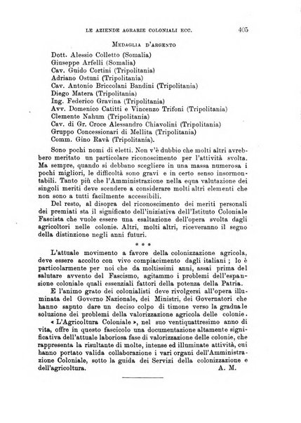 L'agricoltura coloniale organo dell'Istituto agricolo coloniale italiano e dell'Ufficio agrario sperimentale dell'Eritrea