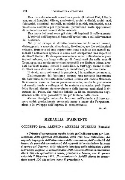 L'agricoltura coloniale organo dell'Istituto agricolo coloniale italiano e dell'Ufficio agrario sperimentale dell'Eritrea