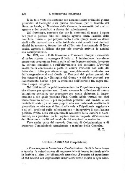 L'agricoltura coloniale organo dell'Istituto agricolo coloniale italiano e dell'Ufficio agrario sperimentale dell'Eritrea