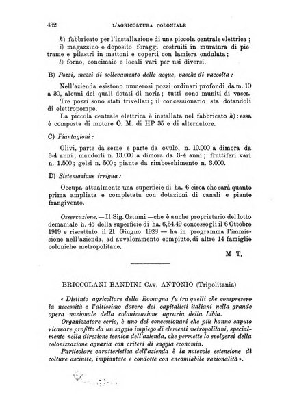 L'agricoltura coloniale organo dell'Istituto agricolo coloniale italiano e dell'Ufficio agrario sperimentale dell'Eritrea