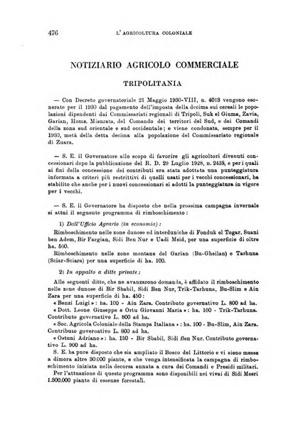 L'agricoltura coloniale organo dell'Istituto agricolo coloniale italiano e dell'Ufficio agrario sperimentale dell'Eritrea