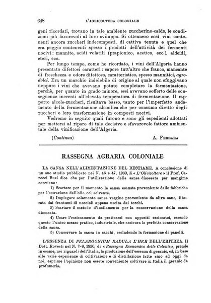 L'agricoltura coloniale organo dell'Istituto agricolo coloniale italiano e dell'Ufficio agrario sperimentale dell'Eritrea