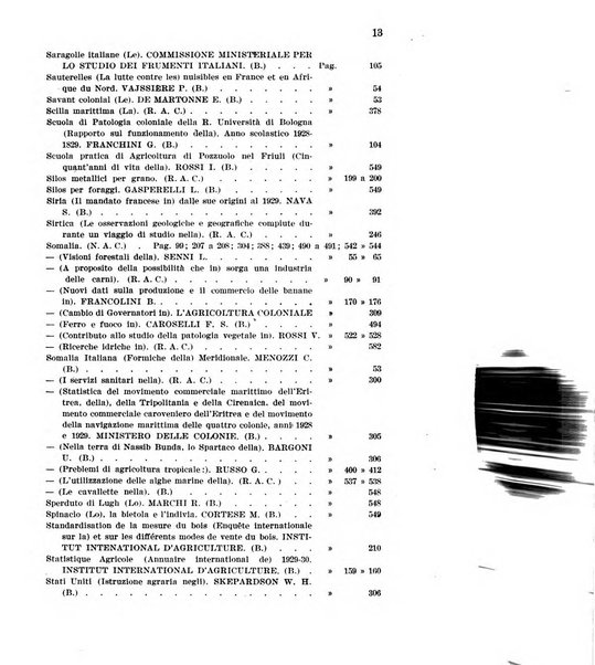 L'agricoltura coloniale organo dell'Istituto agricolo coloniale italiano e dell'Ufficio agrario sperimentale dell'Eritrea