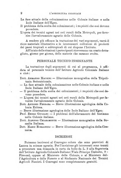 L'agricoltura coloniale organo dell'Istituto agricolo coloniale italiano e dell'Ufficio agrario sperimentale dell'Eritrea