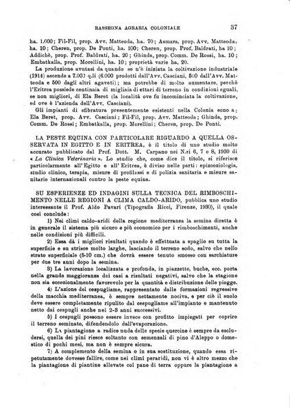 L'agricoltura coloniale organo dell'Istituto agricolo coloniale italiano e dell'Ufficio agrario sperimentale dell'Eritrea