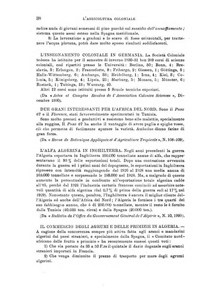 L'agricoltura coloniale organo dell'Istituto agricolo coloniale italiano e dell'Ufficio agrario sperimentale dell'Eritrea