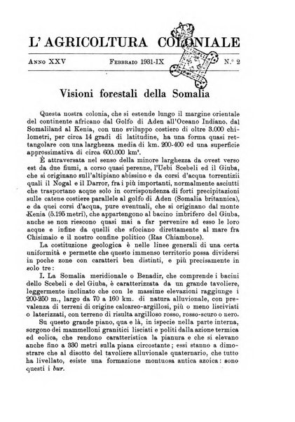 L'agricoltura coloniale organo dell'Istituto agricolo coloniale italiano e dell'Ufficio agrario sperimentale dell'Eritrea