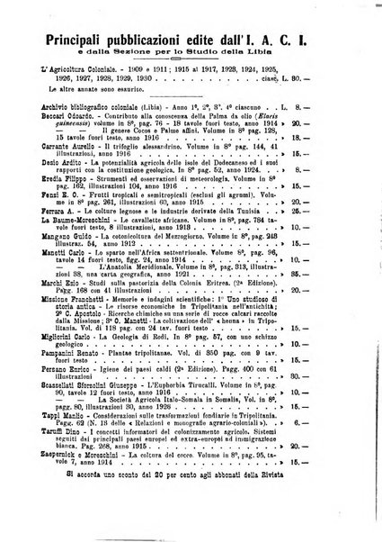 L'agricoltura coloniale organo dell'Istituto agricolo coloniale italiano e dell'Ufficio agrario sperimentale dell'Eritrea