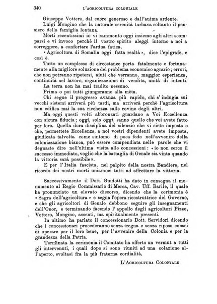 L'agricoltura coloniale organo dell'Istituto agricolo coloniale italiano e dell'Ufficio agrario sperimentale dell'Eritrea