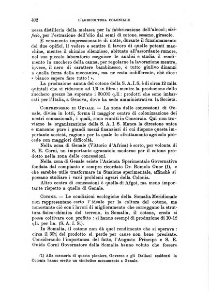 L'agricoltura coloniale organo dell'Istituto agricolo coloniale italiano e dell'Ufficio agrario sperimentale dell'Eritrea