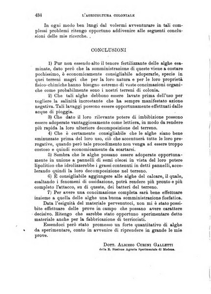 L'agricoltura coloniale organo dell'Istituto agricolo coloniale italiano e dell'Ufficio agrario sperimentale dell'Eritrea