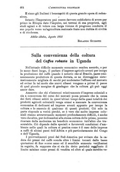 L'agricoltura coloniale organo dell'Istituto agricolo coloniale italiano e dell'Ufficio agrario sperimentale dell'Eritrea