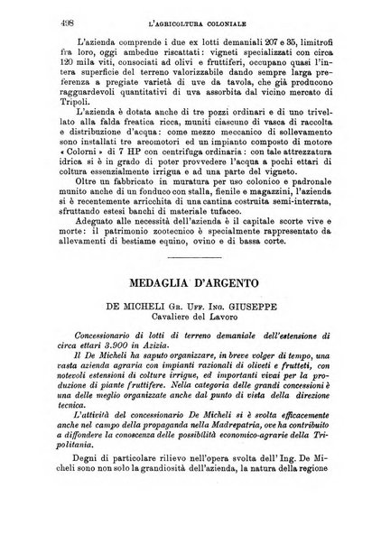 L'agricoltura coloniale organo dell'Istituto agricolo coloniale italiano e dell'Ufficio agrario sperimentale dell'Eritrea