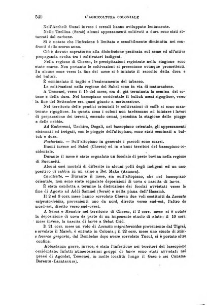 L'agricoltura coloniale organo dell'Istituto agricolo coloniale italiano e dell'Ufficio agrario sperimentale dell'Eritrea