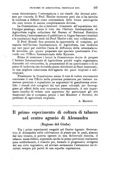 L'agricoltura coloniale organo dell'Istituto agricolo coloniale italiano e dell'Ufficio agrario sperimentale dell'Eritrea