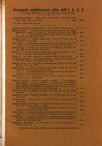 L'agricoltura coloniale organo dell'Istituto agricolo coloniale italiano e dell'Ufficio agrario sperimentale dell'Eritrea