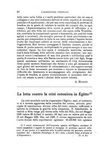 L'agricoltura coloniale organo dell'Istituto agricolo coloniale italiano e dell'Ufficio agrario sperimentale dell'Eritrea