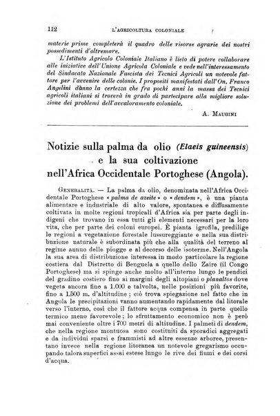 L'agricoltura coloniale organo dell'Istituto agricolo coloniale italiano e dell'Ufficio agrario sperimentale dell'Eritrea