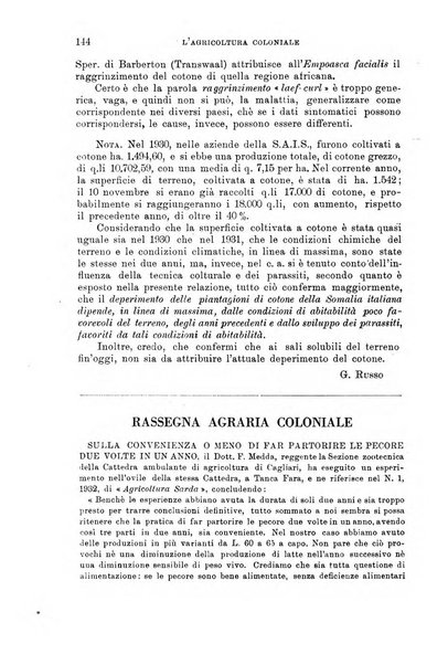 L'agricoltura coloniale organo dell'Istituto agricolo coloniale italiano e dell'Ufficio agrario sperimentale dell'Eritrea