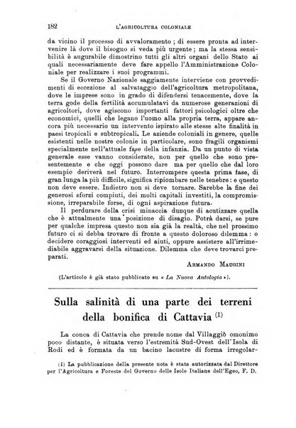 L'agricoltura coloniale organo dell'Istituto agricolo coloniale italiano e dell'Ufficio agrario sperimentale dell'Eritrea