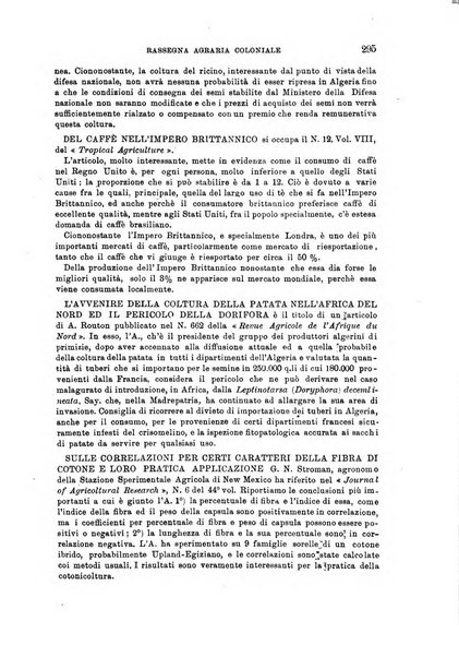 L'agricoltura coloniale organo dell'Istituto agricolo coloniale italiano e dell'Ufficio agrario sperimentale dell'Eritrea