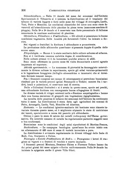 L'agricoltura coloniale organo dell'Istituto agricolo coloniale italiano e dell'Ufficio agrario sperimentale dell'Eritrea