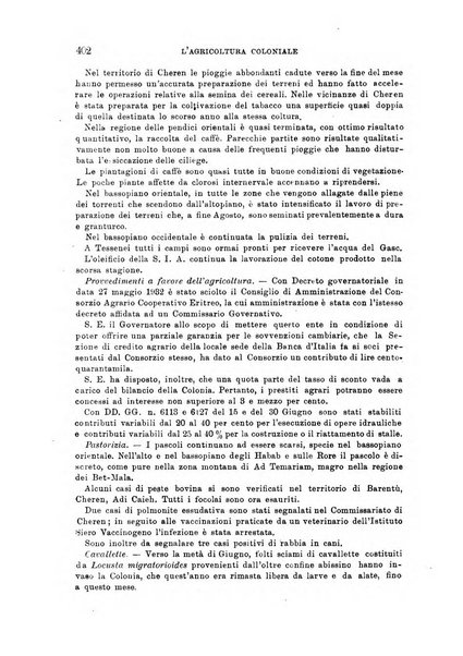 L'agricoltura coloniale organo dell'Istituto agricolo coloniale italiano e dell'Ufficio agrario sperimentale dell'Eritrea