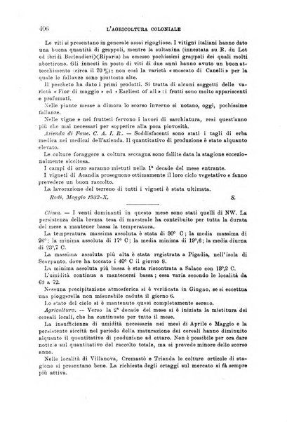 L'agricoltura coloniale organo dell'Istituto agricolo coloniale italiano e dell'Ufficio agrario sperimentale dell'Eritrea